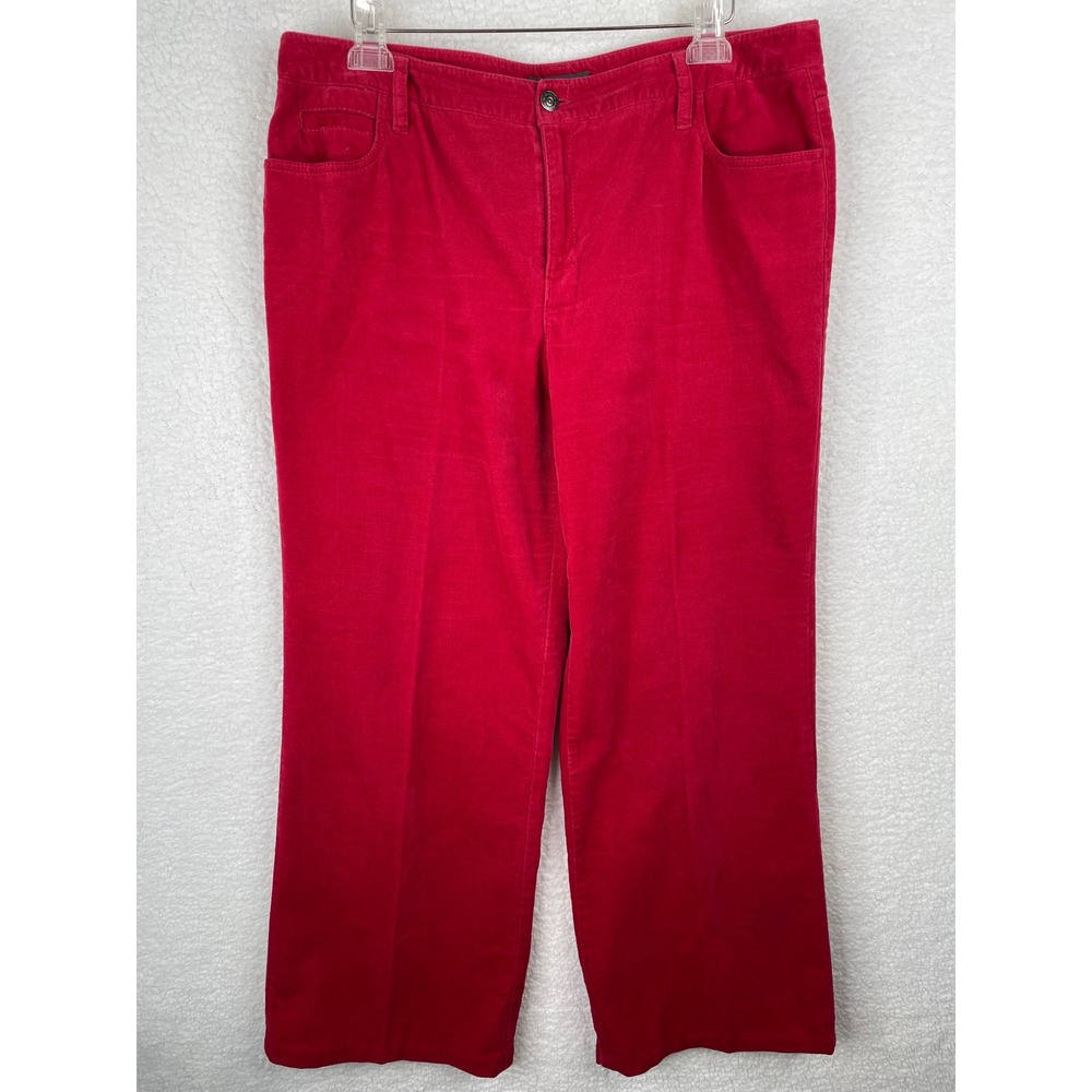 Liz Claiborne Red Straight Leg Pants Womens 16 Cotton Mid Rise Casual
